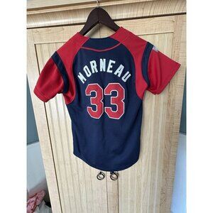 Youth MLB Minnesota Twins SIGNED Justin Morneau #33 Baseball Jersey Size MED